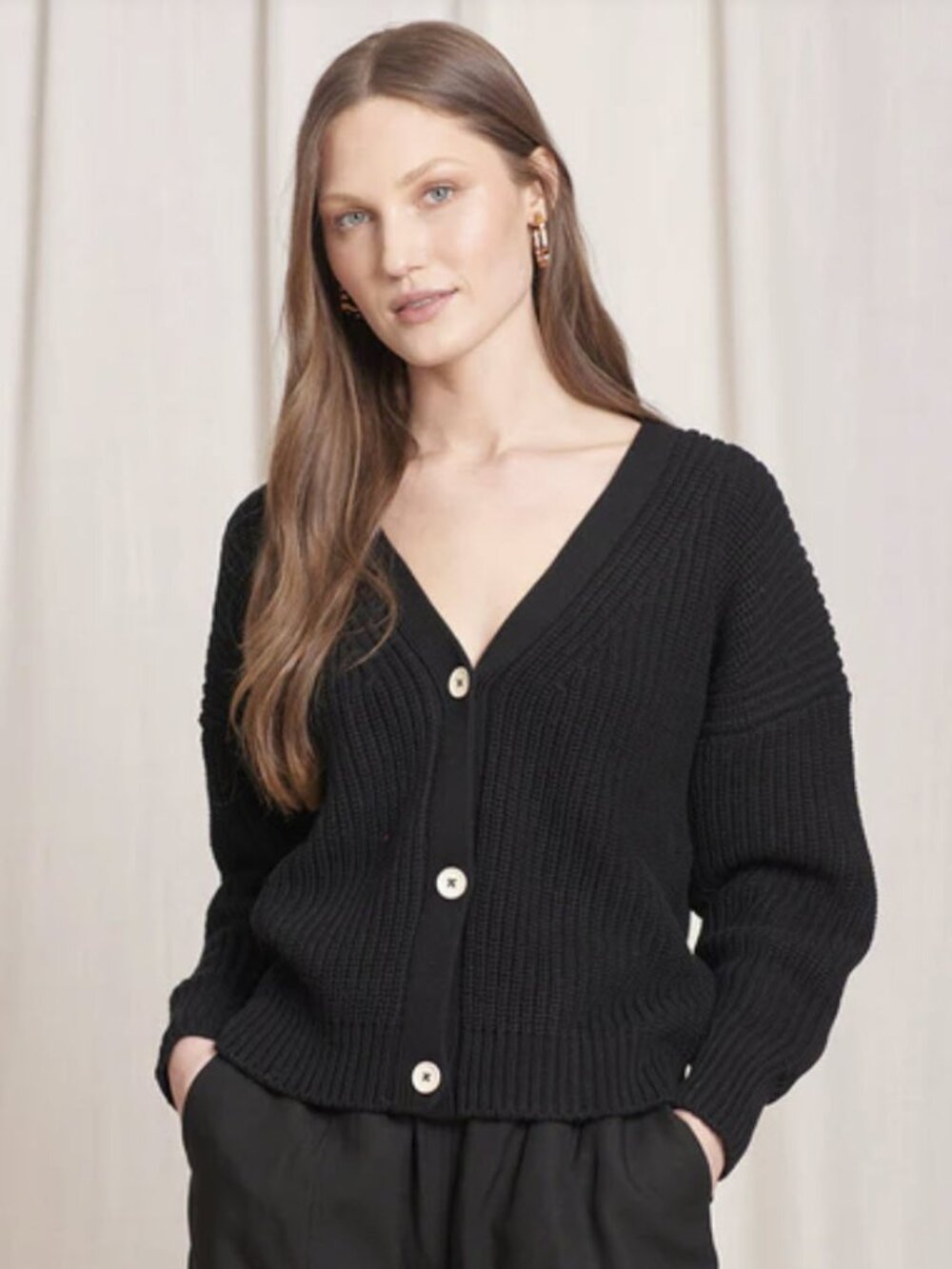 Shelter Cotton Cardigan - Black